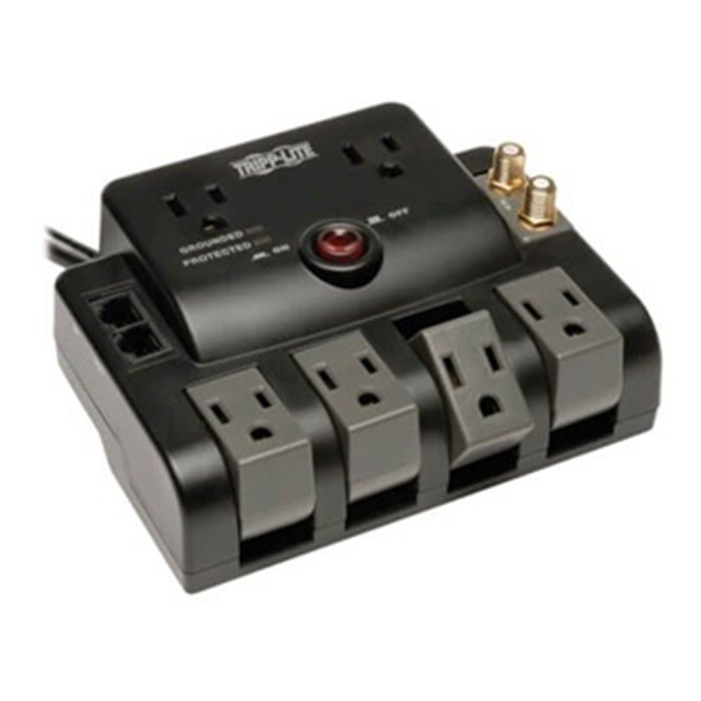 Eaton TLP606RNET Tripp Lite Series Protect It! 6-Outlet Surge Protector - 4 Rotating Outlets, 5-15P Input, 1440 Joules