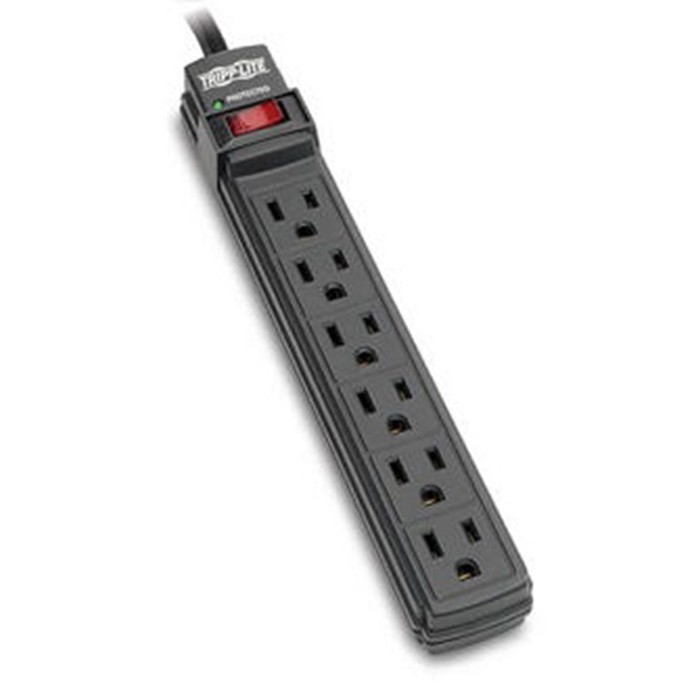 Eaton TLP6B Protect It! 6-Outlet Surge Protector, 6 ft. Cord, 360 Joules, Diagnostic LED, Black Housing