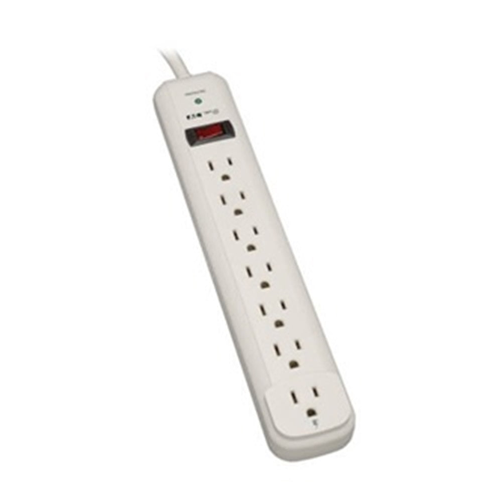 Eaton TLP712 Protect It! 7-Outlet Surge Protector, 12 ft. Cord, 1080 Joules, Diagnostic LED, Light Gray Housing