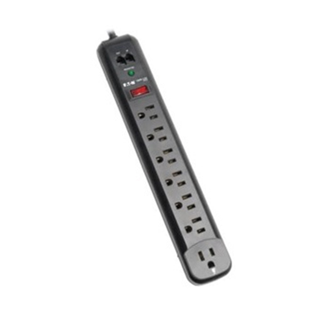 Eaton TLP76RBTEL Tripp Lite Series Protect It! 7-Outlet Surge Protector, 6 ft. (1.83 m) Cord, 1080 Joules, Modem/Fax