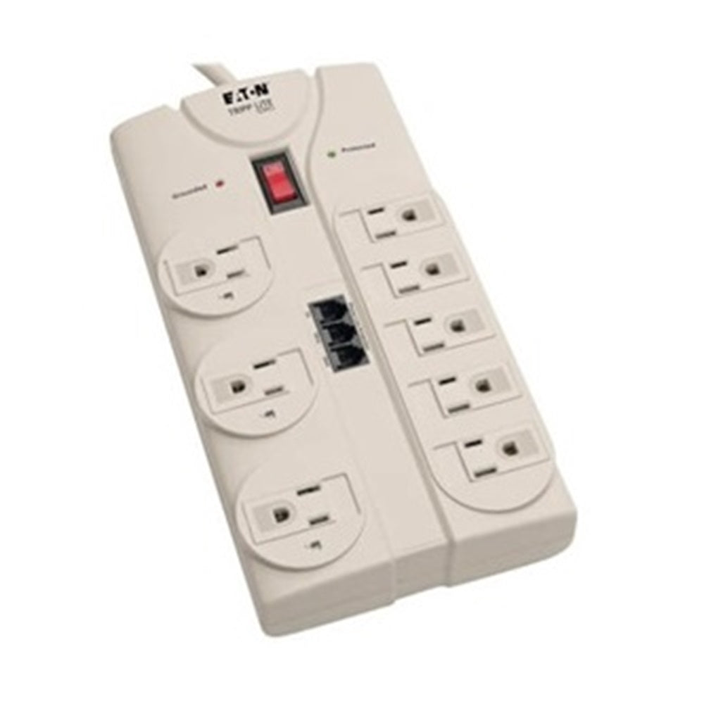 Eaton TLP808TEL Protect It! 8-Outlet Computer Surge Protector, 8 ft. (2.43 m) Cord, 2160 Joules, Tel/Modem/Fax Protection
