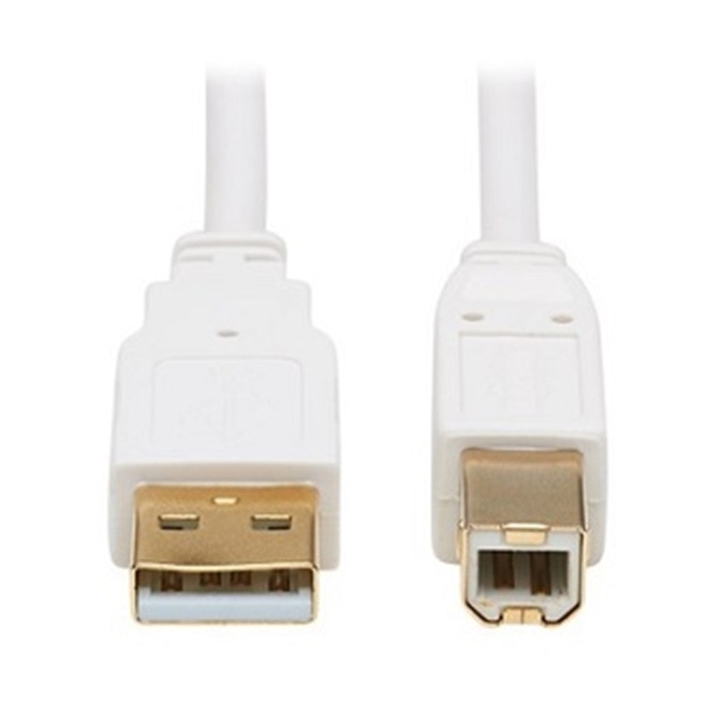 Eaton U022AB-006-WH Tripp Lite Series Safe-IT USB 2.0 A to B Antibacterial Cable (M/M), White, 6 ft. (1.83 m)