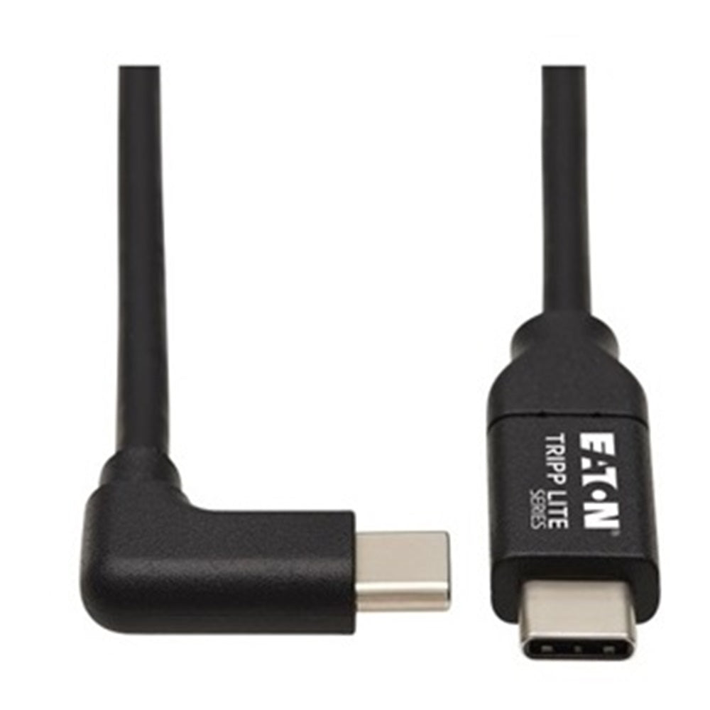 Eaton U040-02M-C-5ARA Tripp Lite series USB-C Cable (M/M) - USB 2.0, 5A (100W) Rated, Right-Angle Plug, Black, 2 m (6.6 ft.)