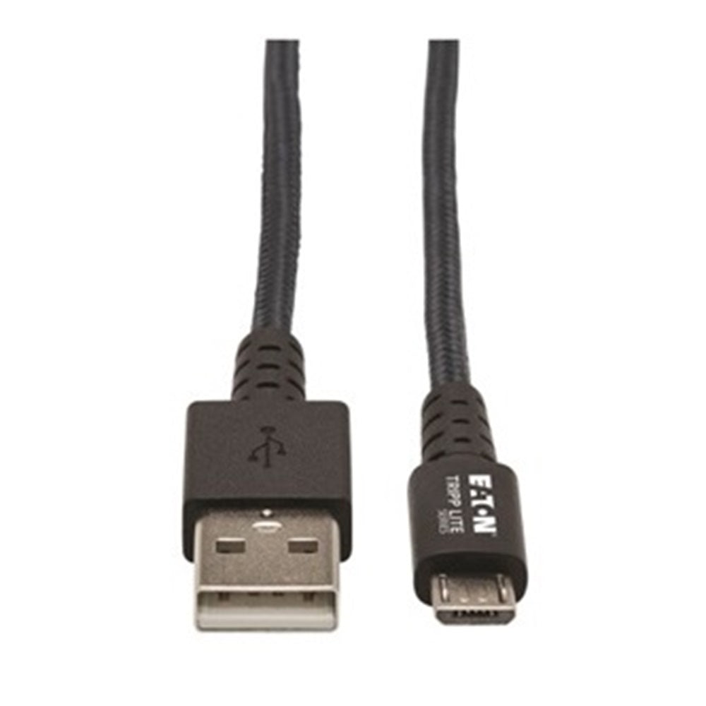 Eaton U050-003-GY-MAX Tripp Lite Series Heavy-Duty USB 2.0 USB-A to Micro-B Cable - M/M, UHMWPE and Aramid Fibers, Gray, 3 ft.