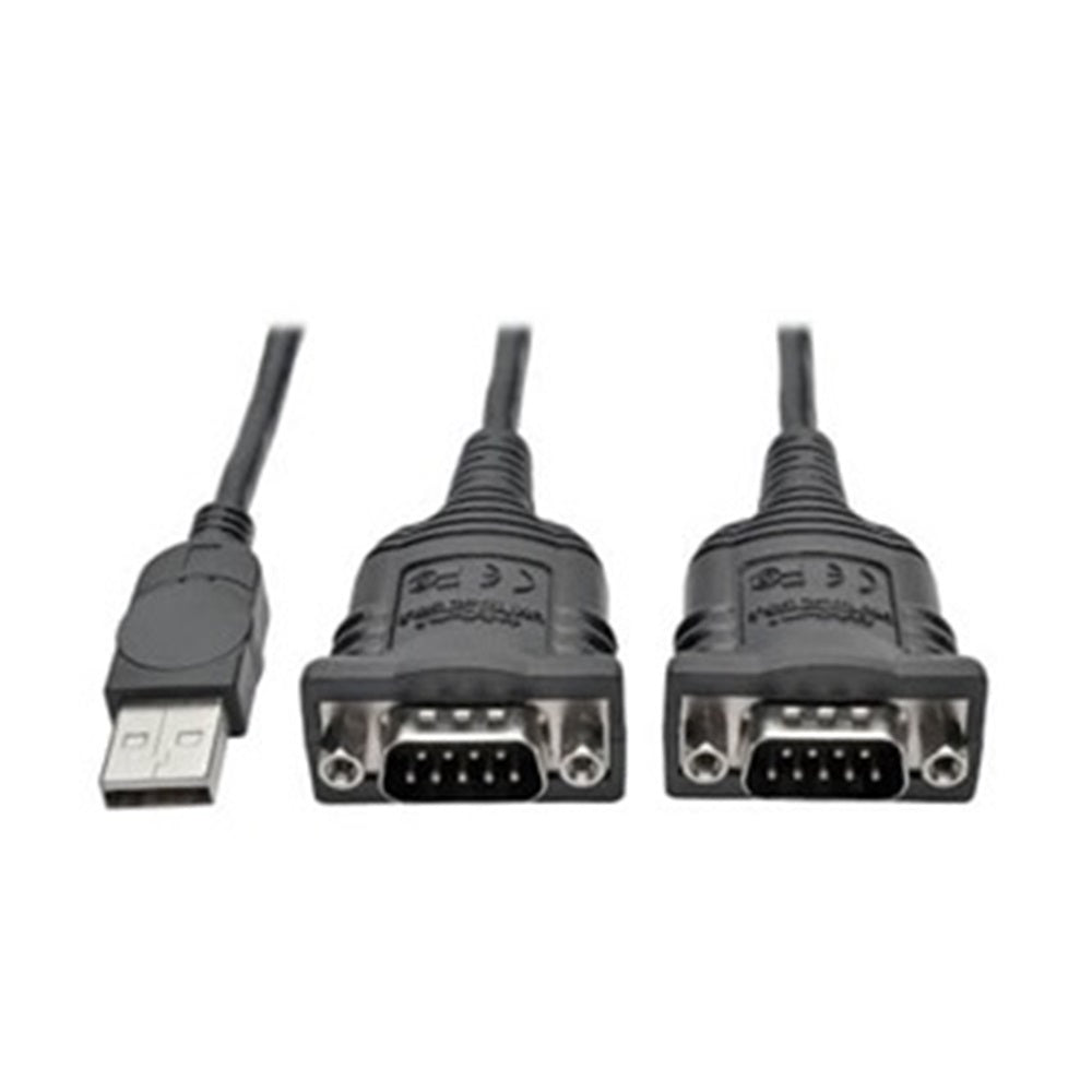 Eaton U209-006-2 Tripp Lite Series 2-Port USB to DB9 Serial FTDI Adapter Cable with COM Retention (M/M), 6 ft. (1.83 m)