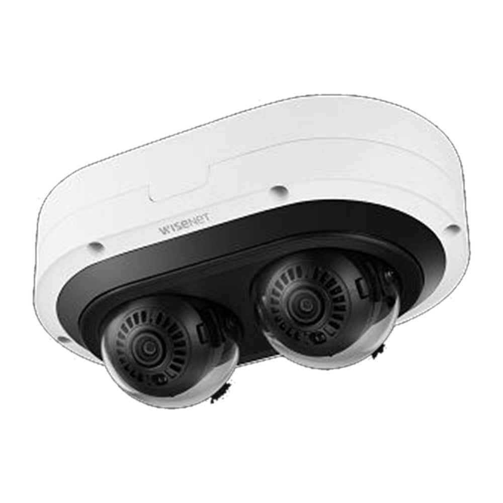 Hanwha PNM-C7083RVD Network vandal outdoor 2CH AI IR dome camera, (2MP X 2 sensors) 4MP @ 30fps, 3~6mm(2x) (107 degrees ~56.3
