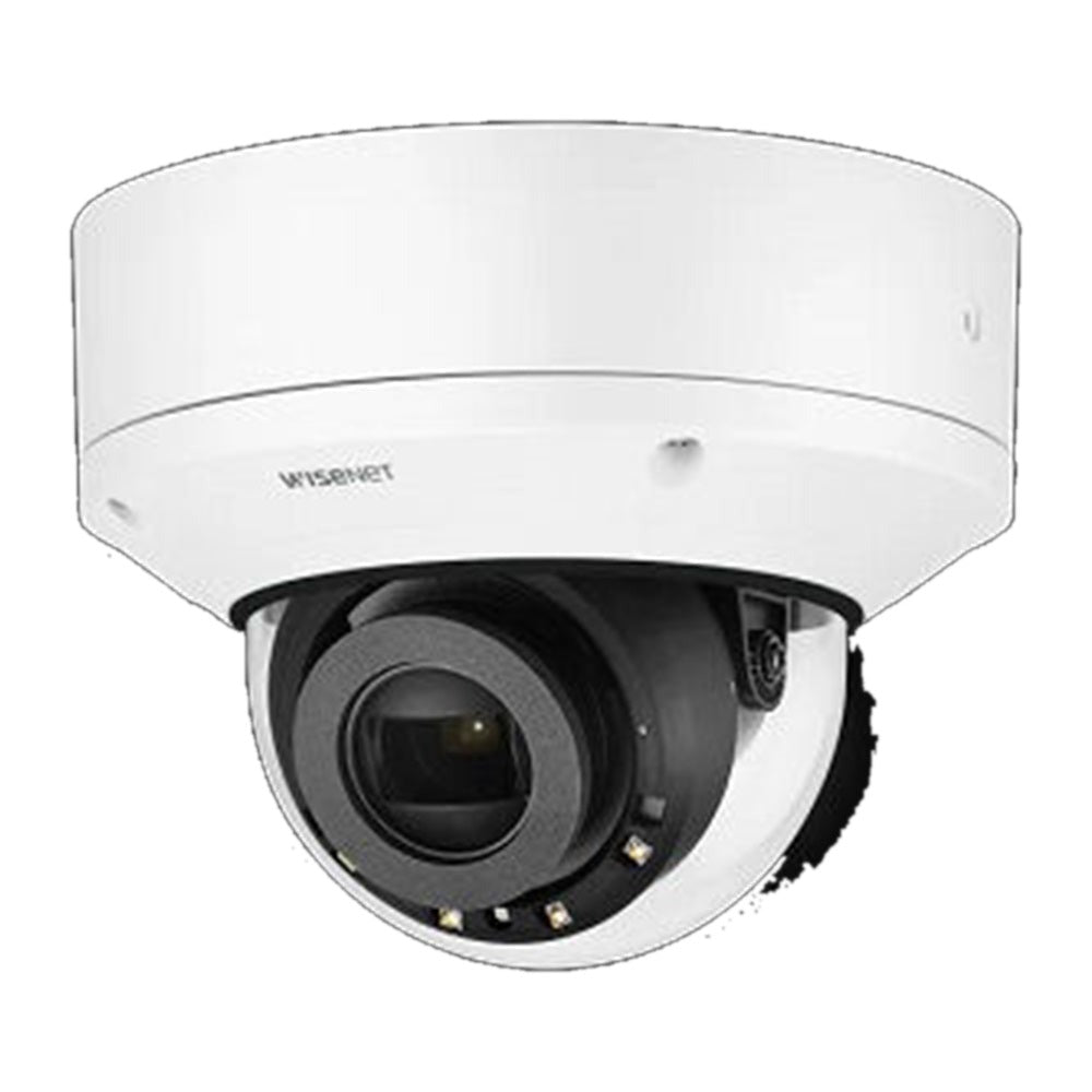 Hanwha XNV-8081RE Wisenet X powered by Wisenet 5 network IR outdoor vandal dome camera with PoE Extender, PoE+ in PoE out, 5MP