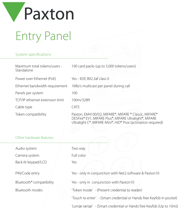 Paxton 337-420-US Net2 Entry - Standard Panel, Surface Mount