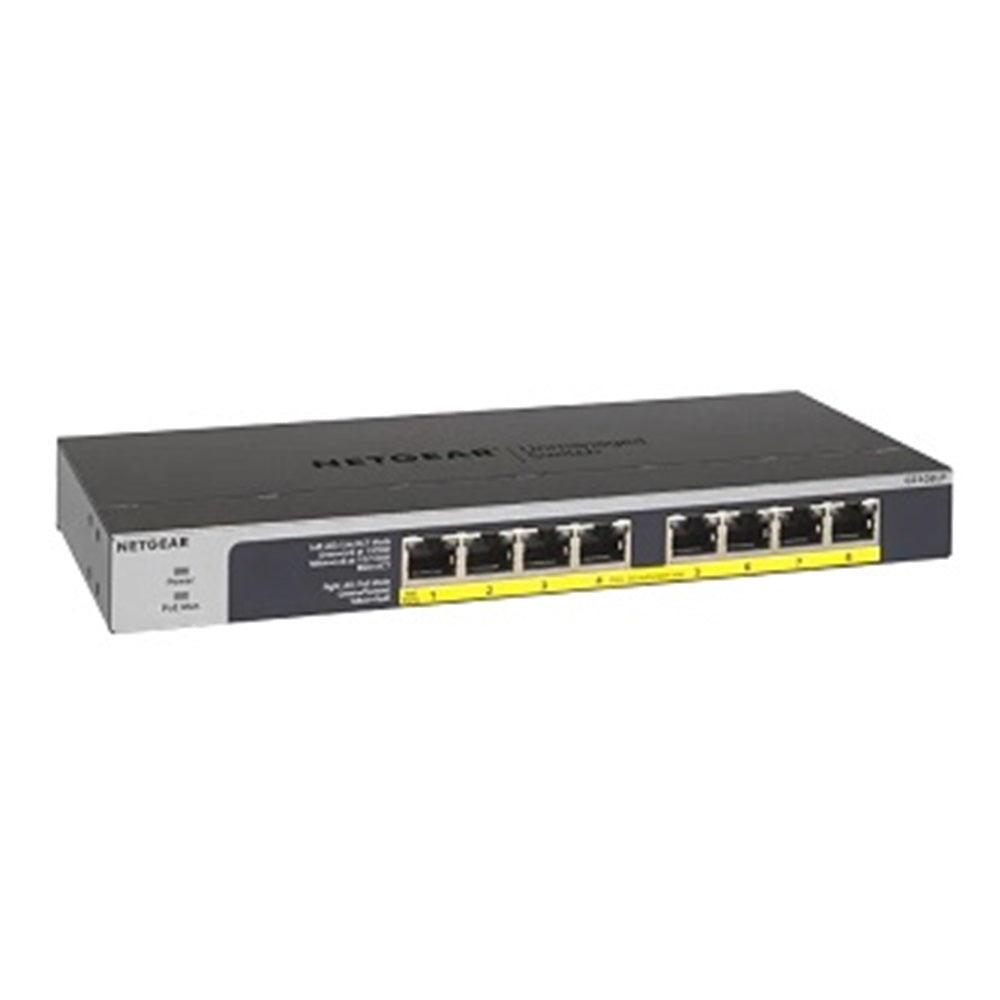 Netgear GS108LP-100NAS 8-Port Gigabit Ethernet PoE+ Unmanaged Switch with FlexPoE (60W)