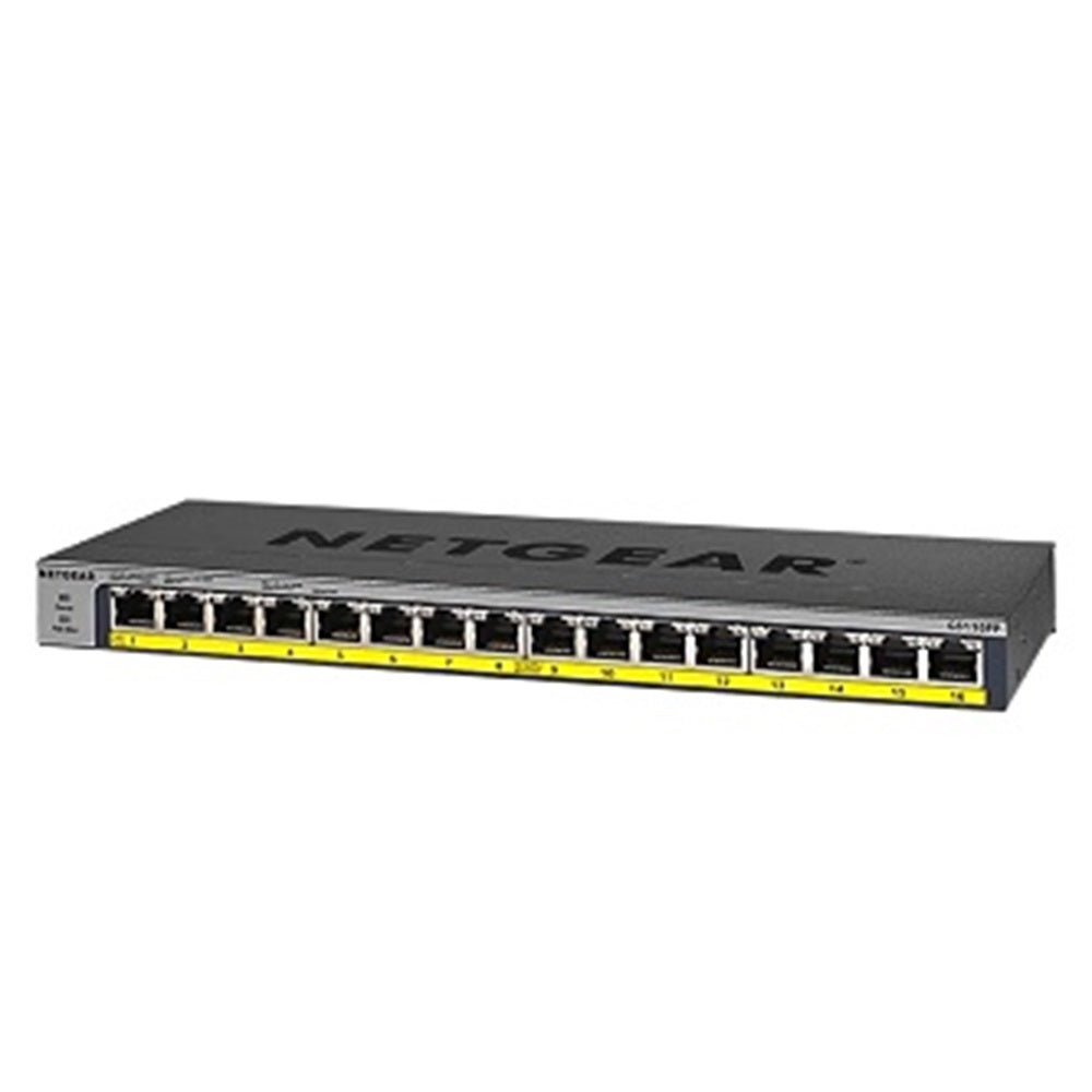 Netgear GS116PP-100NAS 16-Port Gigabit Ethernet High-Power Unmanaged PoE+ Switch with FlexPoE (183W)