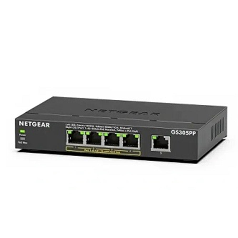 Netgear GS305PP-300NAS 5Pt Poe/Poe+ Gige Unmanaged Switch