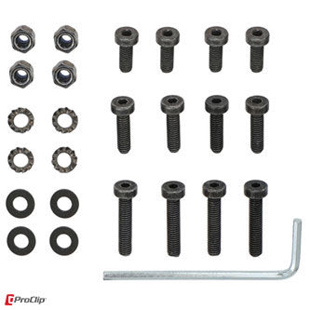 ProClip USA 100223 Universal Fastener Pack - 4 - M4 x 10, 14 and 20 mm Low Profile 2.5 mm Hex, 4 - M4 Lock Nut, Flat Washer