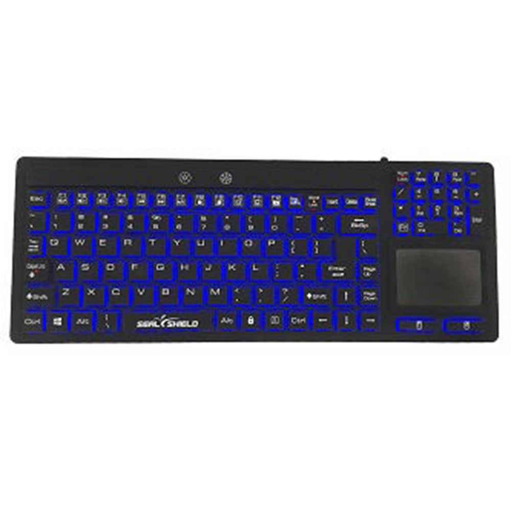 Seal Shield S108PG Washable Silicone Keyboard Touchpad- Seal Touch Glow Waterproof, Medical-Grade Keyboard W/ Touch Pad. Tough
