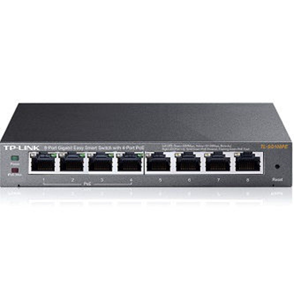 TP-Link TL-SG108PE 8-Port Gigabit Desktop PoE Easy Smart Switch, 8 Gigabit RJ45 ports including 4 PoE ports, 55W PoE Power