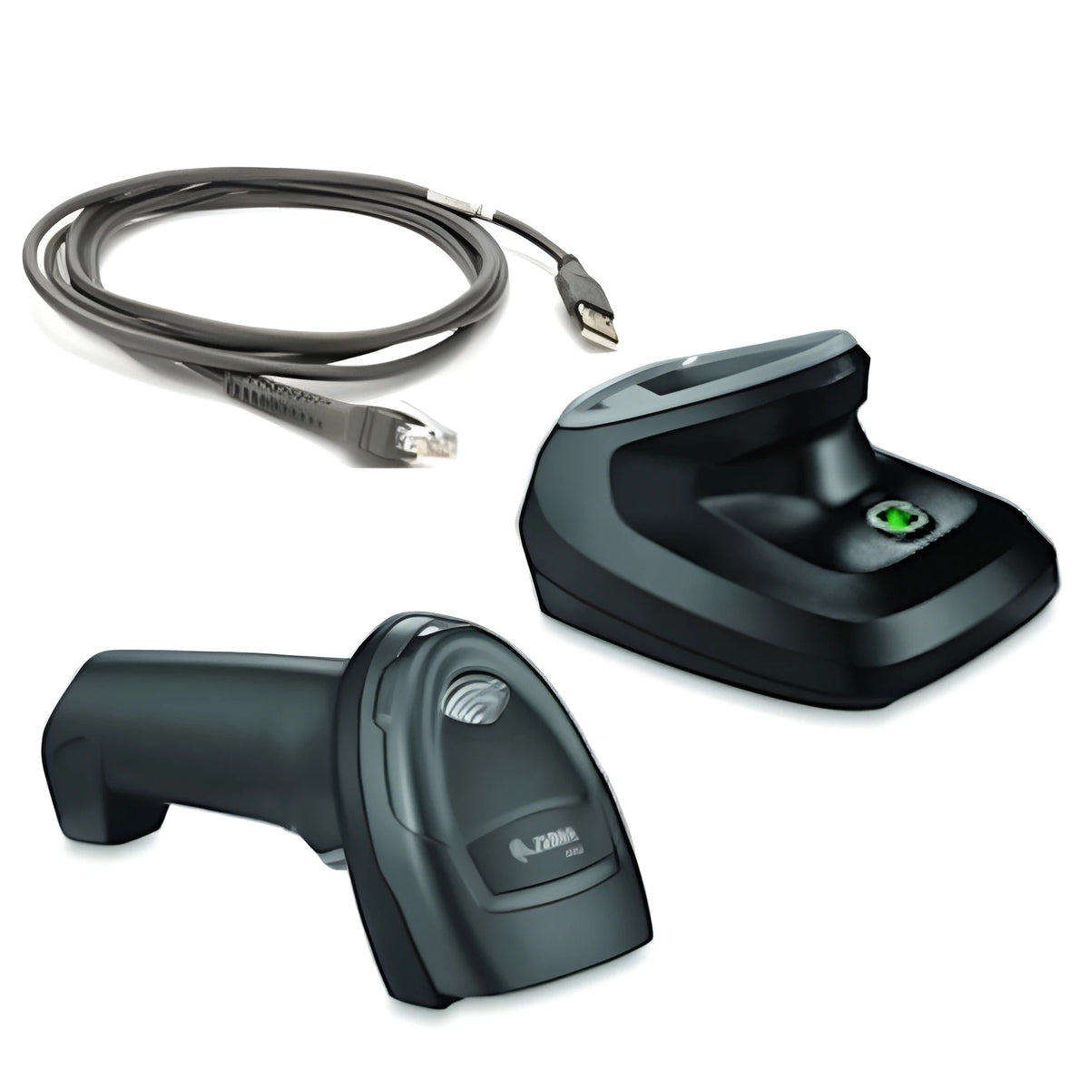 Zebra DS2278-SR7U2100PRW DS2278-SR, Black Presentation Cradle USB KIT: DS2278-SR00007ZZWW Scanner, CBA-U21-S07ZBR Shielded USB Cable
