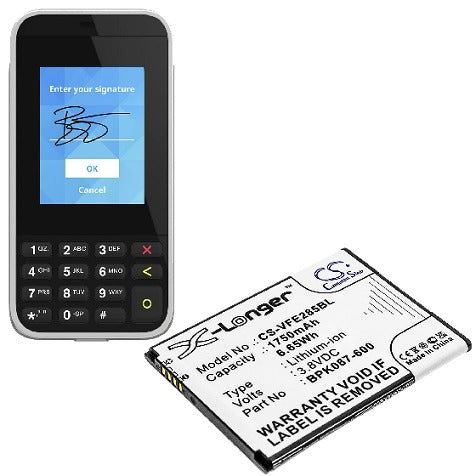 VeriFone BPK087-600-01-C Battery, IPAY E285 Pack 3.8V/1800MAH