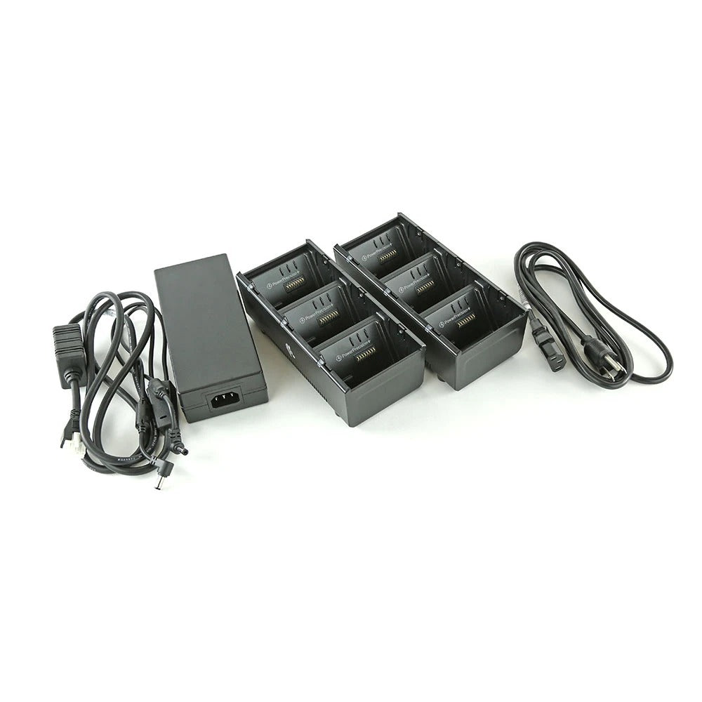 Zebra SAC-MPP-6BCHUS1-01 Two 3 slot battery chargers (charges 6 batteries) with power supply and Y cable; ZQ600, QLn or ZQ500. US