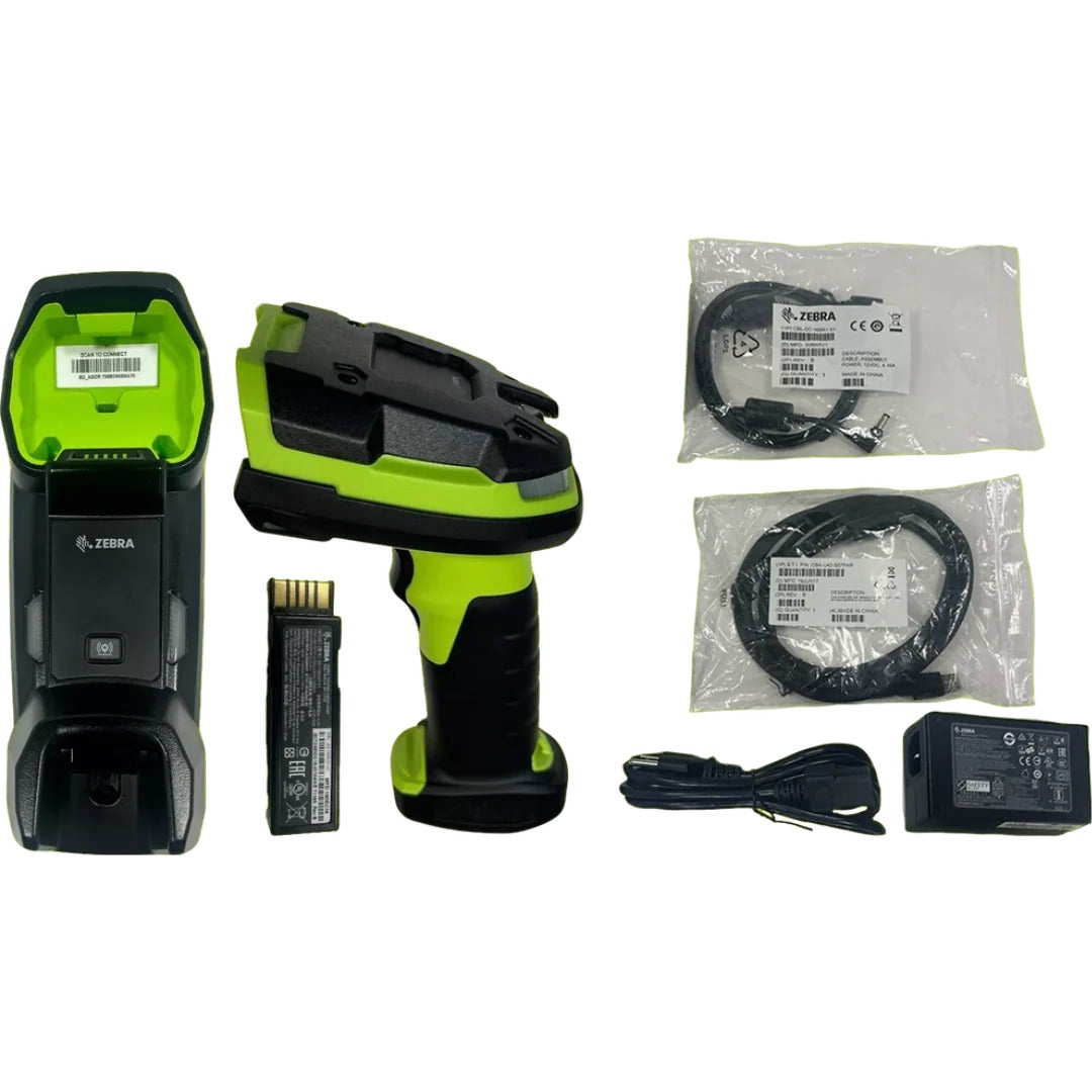 Zebra DS3678-SR0F003VZWW DS3678, Rugged, Area Imager, Standard Range, Cordless, Fips, Industrial Green, Vibration Motor