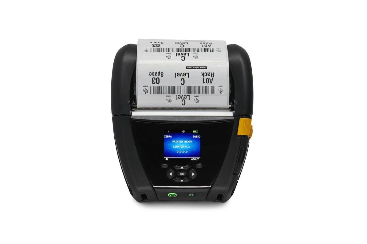Zebra ZQ63-AUXA004-00 DT Printer ZQ630 Plus; English fonts, Wi-Fi 6 Dual Radio (802.11AX / BT5.x), Linered platen, 0.75" core