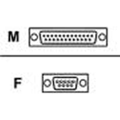 Epson EPSON-003G 10' Serial/Null Modem Cable, DB9F-DB25M, Dark Gray