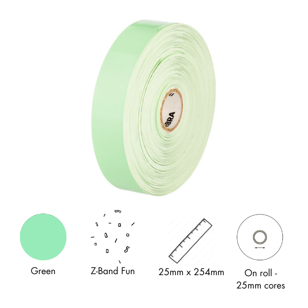 Zebra 10012712-4 Wristband, Polypropylene, 1x10in (25.4x254mm); Direct thermal, Z-Band Fun, Adhesive closure, 1in (25.4mm)