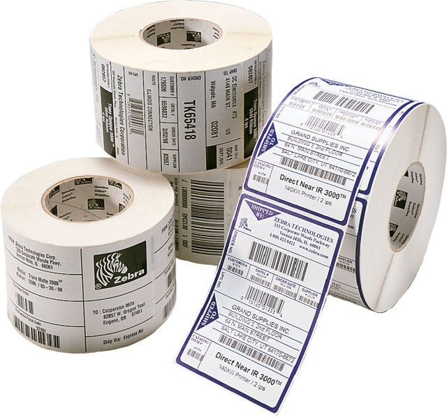 Zebra LD-R7BL5B Label, Polypropylene, 2x1in (50.8x25.4mm); DT, PolyPro 4000D, High Performance Coated, All-Temp Adhesive