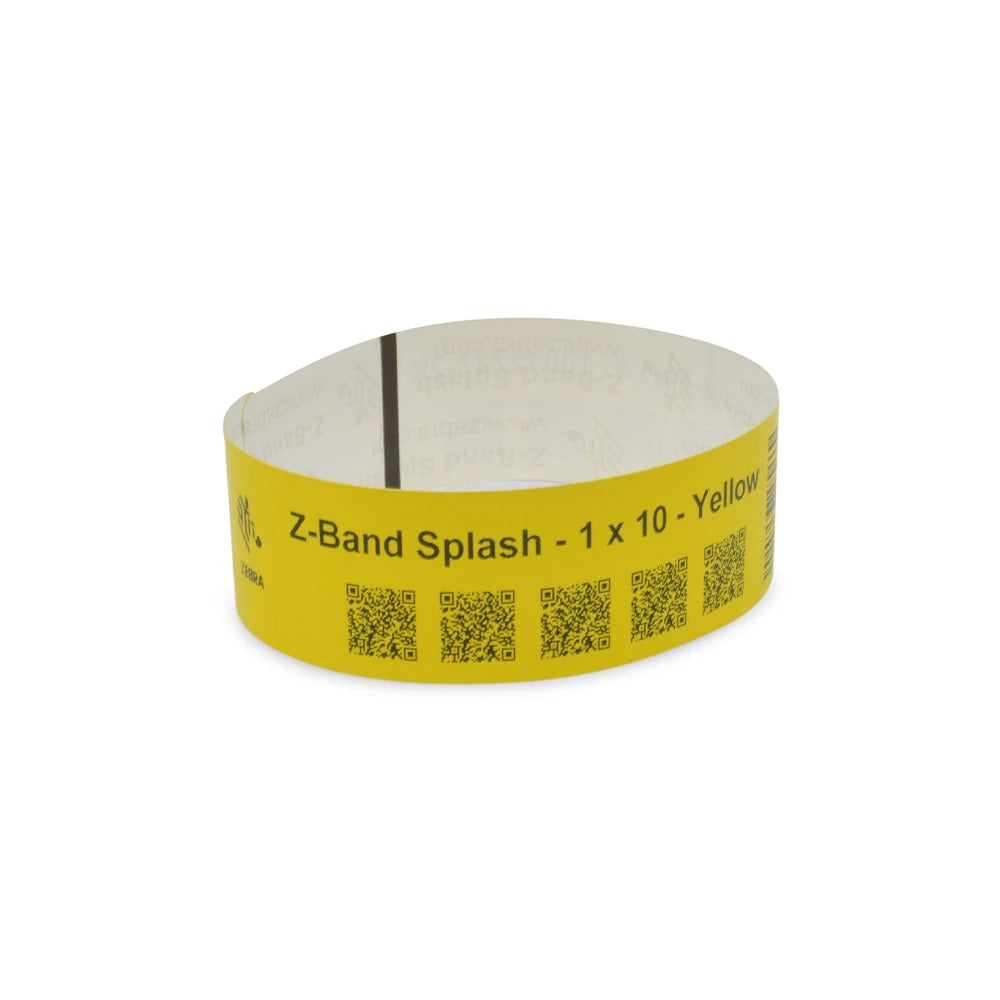 Zebra 10012717-2K HC100, Wristband, Polypropylene, 1x10in (25.4x254mm); Direct thermal, Z-Band Splash, Adhesive closure, HC100