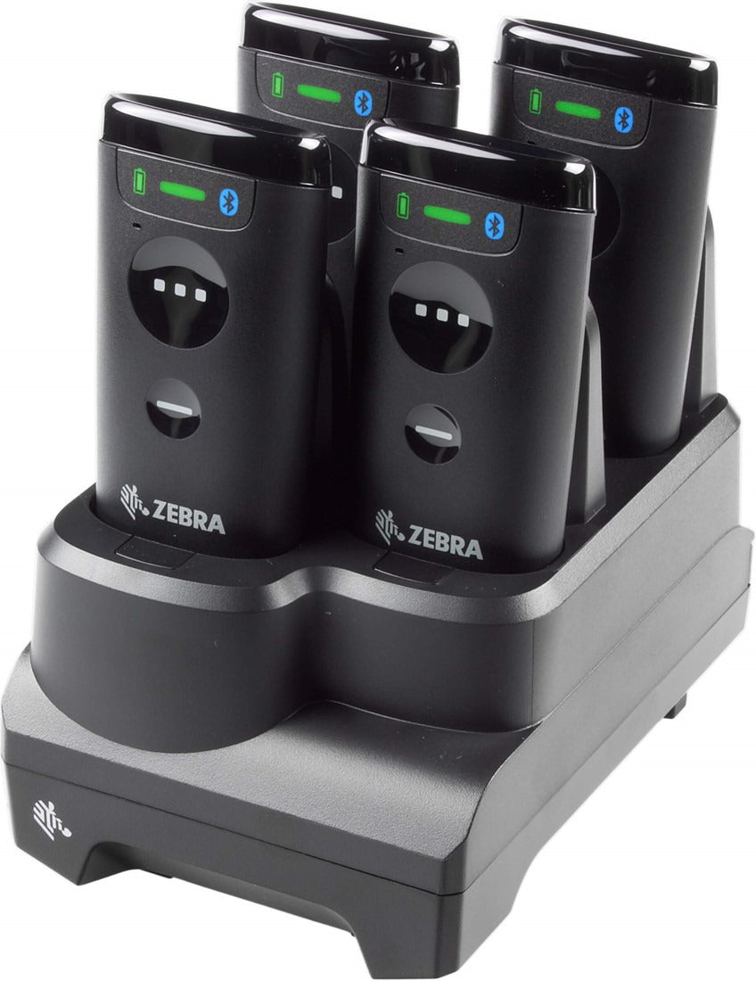 Zebra CR6080-SC400F4WW CS6080 Cordless: 4-Slot Device ShareCradle, Inductive, Midnight Black. Includes Power Supply and DC line