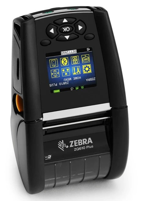 Zebra ZQ61-AUF2004-00 DT Printer ZQ610 Plus 2"/48mm; English fonts,BT 4.x, Linerless platen, 0.75" core, Group 0, Belt clip