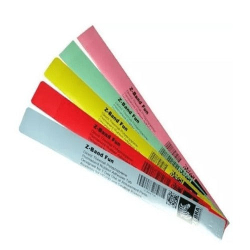 Zebra 10012712-1 Wristband, Polypropylene, 1x10in (25.4x254mm); Direct thermal, Z-Band Fun, Adhesive closure, 1in (25.4mm)