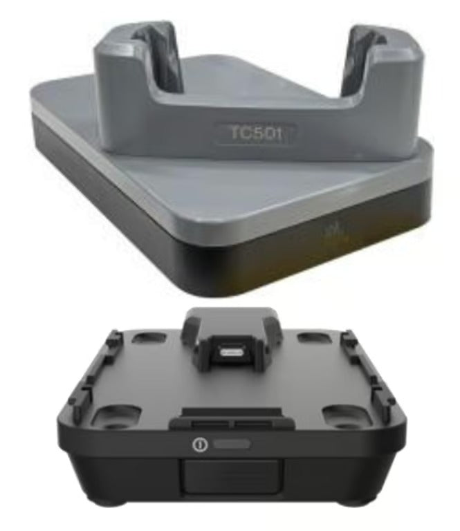 Zebra CRD-TC5A-1SE Ethernet ShareCradle to charge one TC501 device WITHOUT an exoskeleton. Sold Separately: USB-C Cable