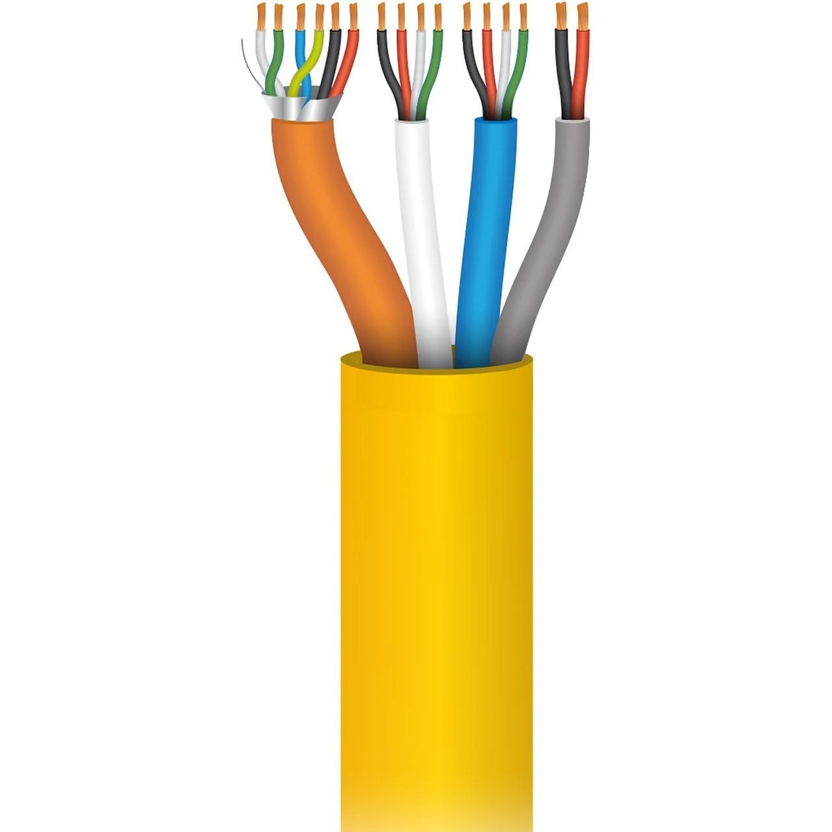 Paige Electric 236650807 Combo Wiegand / OSDP Access Control Cable - 1000' Reel Yellow 22/2PR STR CMP LoCap + 18/2 STR CMP OAS- Card