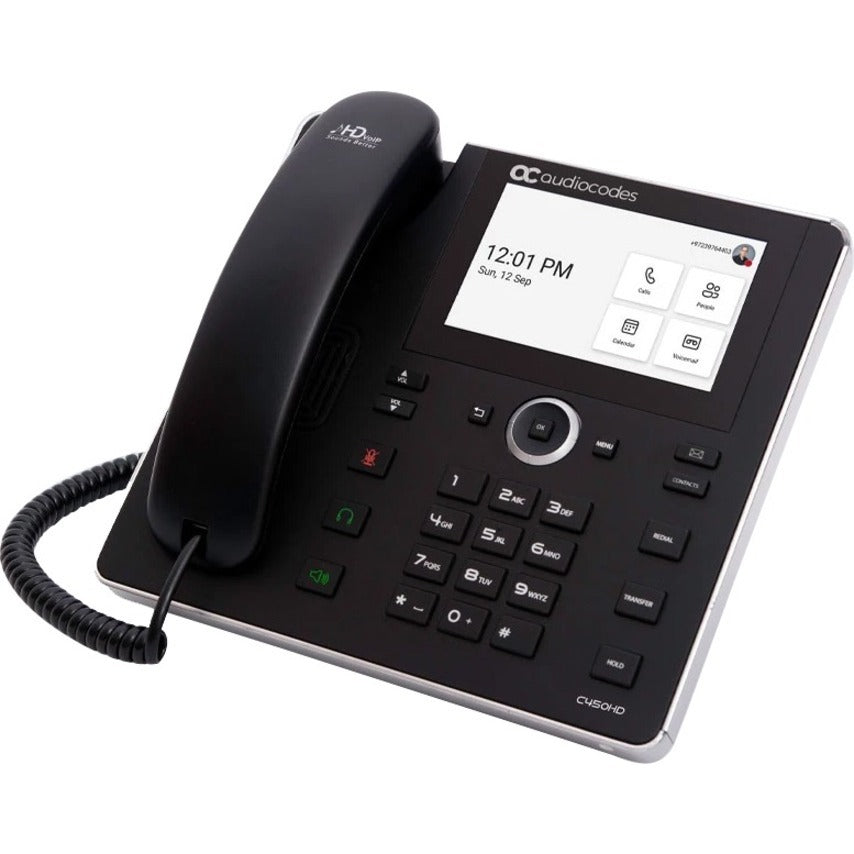 AudioCodes TEAMS-C456HD-DBW-TAA Teams C456HD TAA IP-Phone PoE GbE black with integrated BT and Dual Band Wi-Fi 6 2 Ethernet 10/100/1000 ports