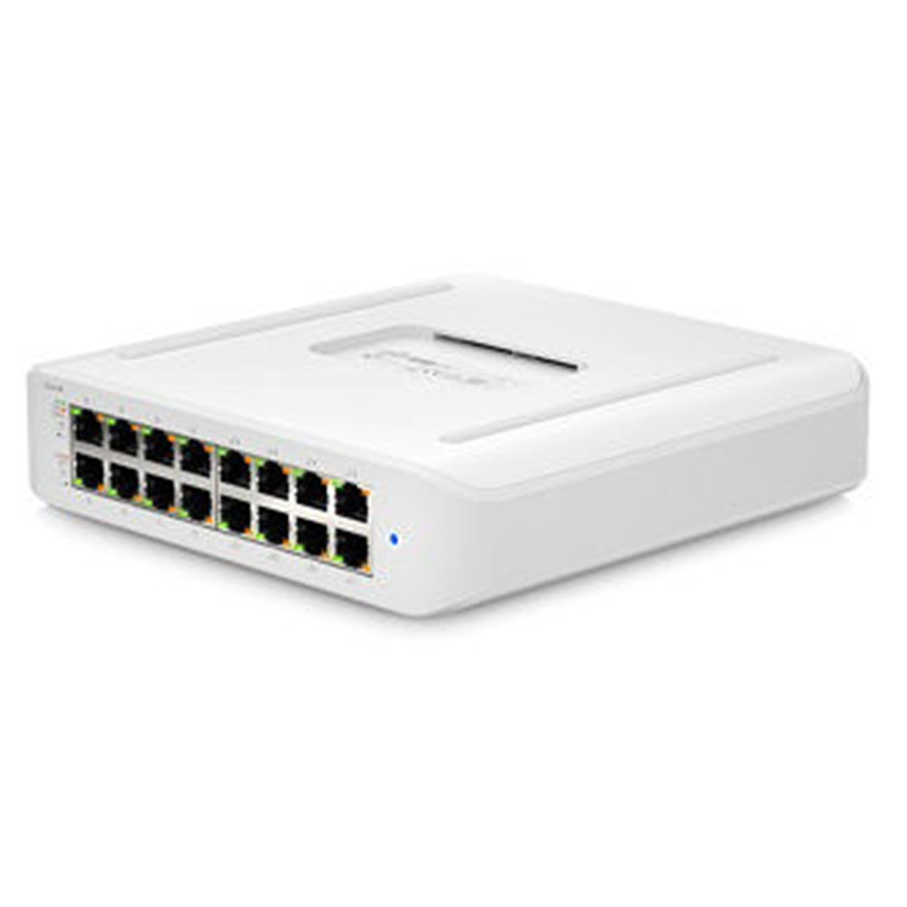 Ubiquiti USW-LITE-16-POE Layer 2, PoE switch with (16) GbE RJ45 ports, including (8) 802.3at PoE+ ports
