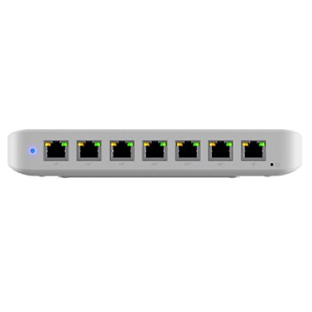 Ubiquiti USW-ULTRA-60W A compact, Layer 2, 8-port GbE PoE switch with versatile mounting options.GbE PoE+ output ports, GbE port