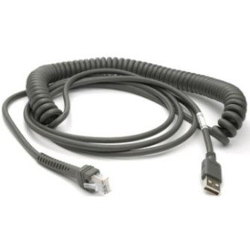 Zebra CBA-U32-C09ZAR Cable, Shielded USB: Series A Connector, 9ft. 2.8m, Coiled.