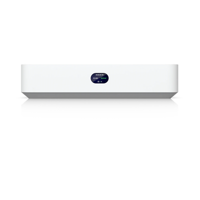Ubiquiti UNVR-INSTANT-US Compact UniFi Protect NVR with 3.5" HDD support, featuring an integrated 6-port PoE switch, integrated HDMI