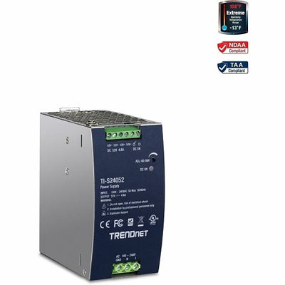 TRENDnet TI-S24052 240W, 52V DC, 4.61A AC to DC DIN-Rail Power Supply with PFC Function