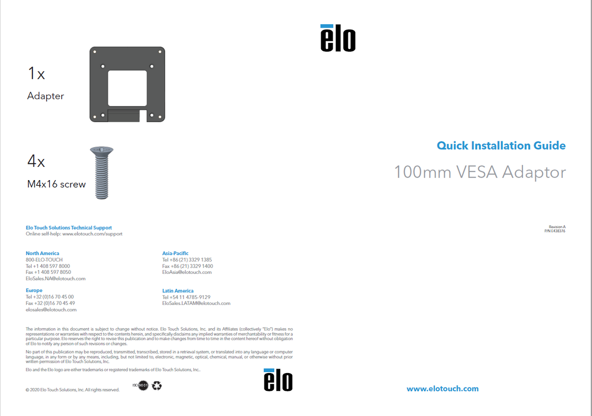 Elo Touch Solutions E388675