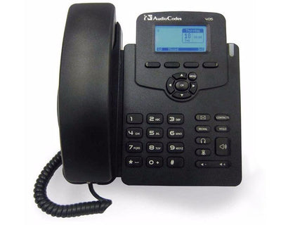 AudioCodes IP405HDEG 405HD IP-Phone PoE GbE Black. 2 Ethernet 10,100,1000 ports, 4 Programmable keys, 132x64 Graphic LCD and Power