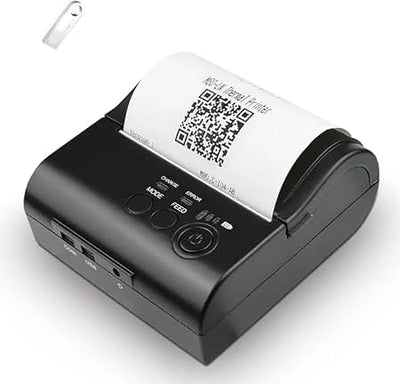 Epson C31CK00021 P80II Plus 3" portable receipt printer with auto cutter, Bluetooth, includes battery, belt clip, starter roll