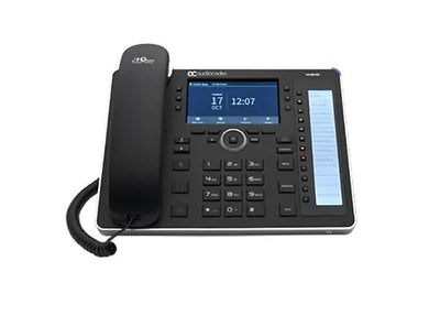 AudioCodes UC445HDEPSG-DBW SFB 445HD IP-Phone PoE GbE black with integrated BT and Wi-Fi and an external power supply black. 2 Ethernet