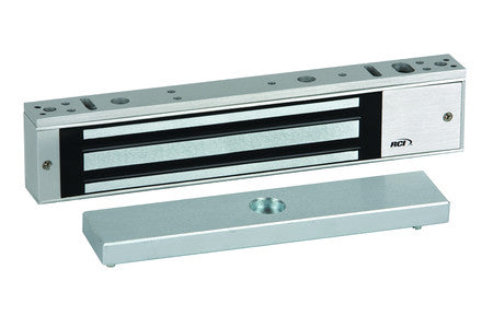 RCI 8371-DSSX28 Surface Single MiniMag Electromagnetic Lock, Door Status Sensor Outswing Doors, 750 lbs., Brushed Anodized