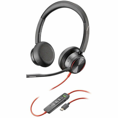HP Poly 8X225AA Poly Blackwire 8225 Stereo Microsoft Teams Certified USB-C Headset +USB-C/A Adapter