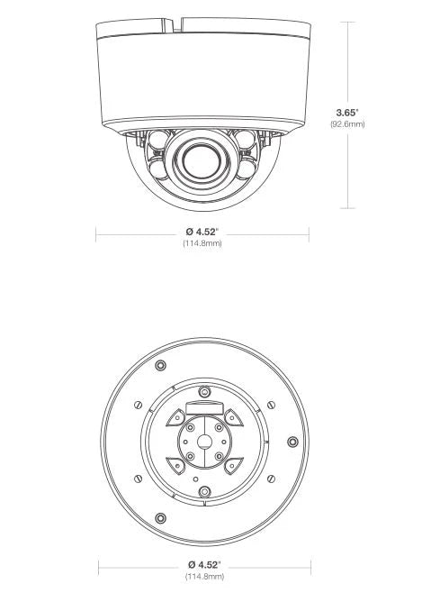 Arecont AV02CID-200 1080p Contera Indoor Dome, 1920x1080 H.265/H.264/M-JPEG, WDR 120dB, NightView, SNAPstream+, 3-13.5mm Lens