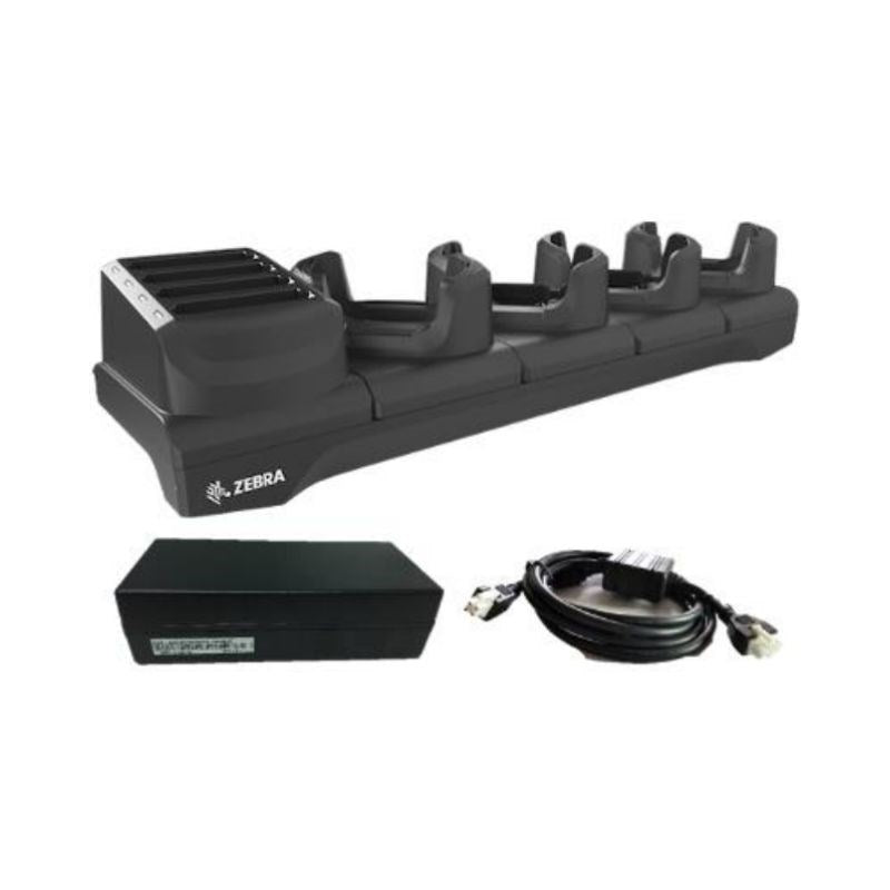 Zebra CRD-NGTC5B-5SC4B KIT : Multi-slot cradle kit to charge up to four TC53 / TC58; TC53e / TC58e / TC53e-RFID devices and four