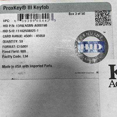 Keyscan PROXKEYIII HID FOB credential Keyscan 36 bit)
