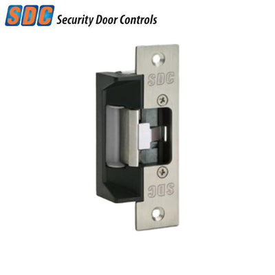 SDC 45-4SU Electric Strike, Failsecure/Failsafe, 4-7/8" x 1-1/4" Square Corner Faceplate, Dull Stainless Steel
