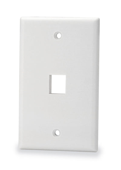 Signamax SKF-1-WH 1-Port Single Gang Keystone Faceplate w/o Labeling, White