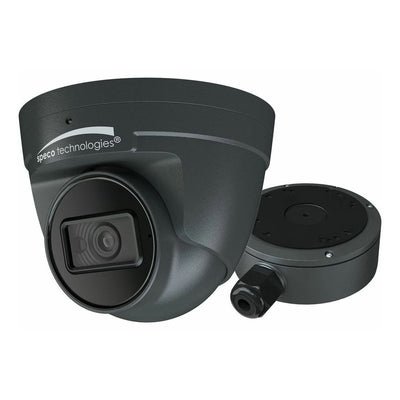 Speco Technologies O8FT1 8MP Flexible Intensifier AI IP Turret Camera with Junction Box, 2.8mm fixed lens, Dark Grey NDAA